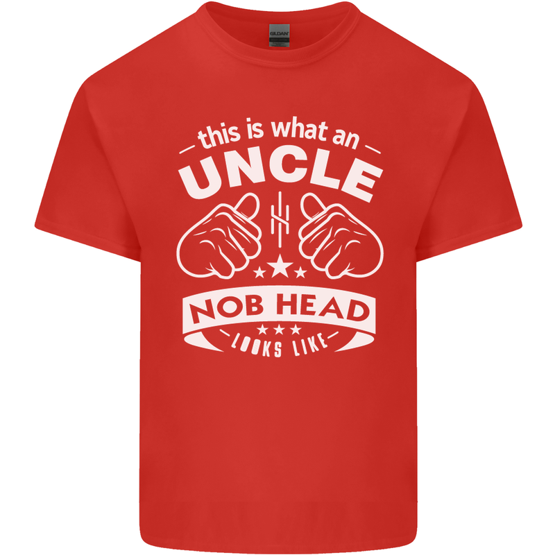 An Uncle Nob Head Looks Like Uncle's Day Mens Cotton T-Shirt Tee Top Red