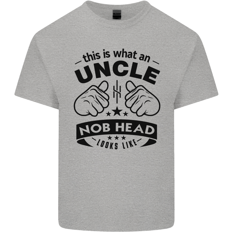 An Uncle Nob Head Looks Like Uncle's Day Mens Cotton T-Shirt Tee Top Sports Grey
