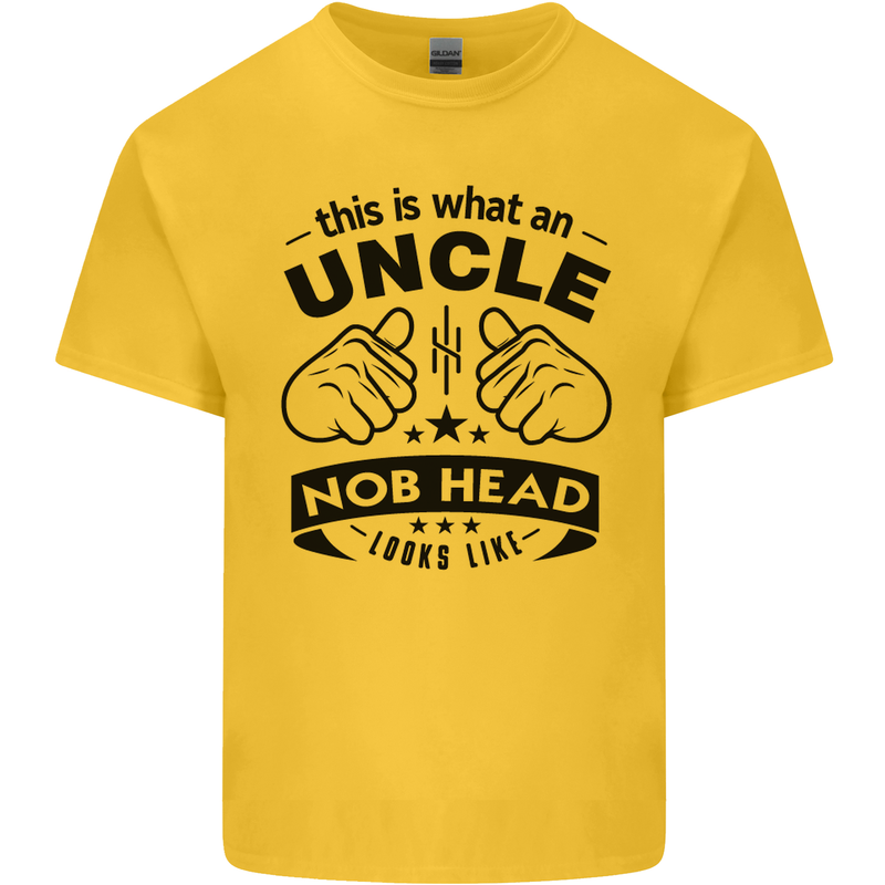 An Uncle Nob Head Looks Like Uncle's Day Mens Cotton T-Shirt Tee Top Yellow