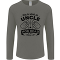 An Uncle Nob Head Looks Like Uncle's Day Mens Long Sleeve T-Shirt Charcoal