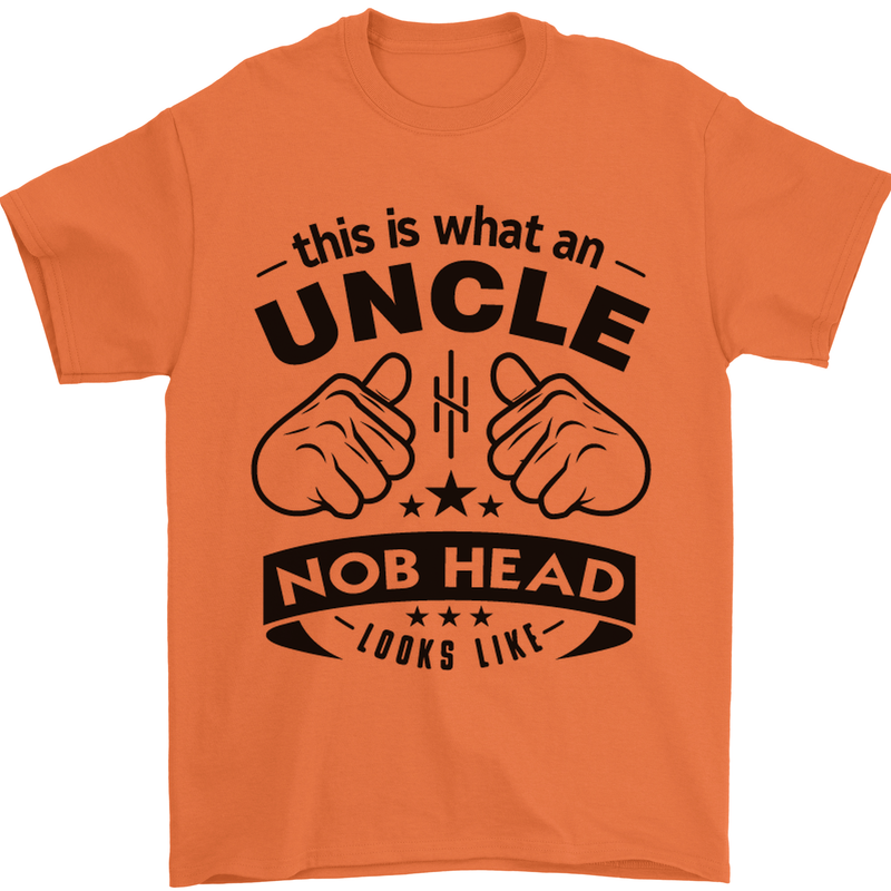 An Uncle Nob Head Looks Like Uncle's Day Mens T-Shirt Cotton Gildan Orange