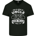 An Uncle Nob Head Looks Like Uncle's Day Mens V-Neck Cotton T-Shirt Black