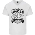 An Uncle Nob Head Looks Like Uncle's Day Mens V-Neck Cotton T-Shirt White