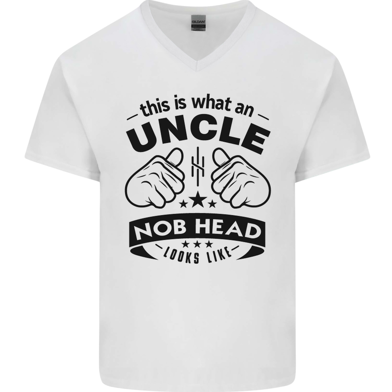 An Uncle Nob Head Looks Like Uncle's Day Mens V-Neck Cotton T-Shirt White