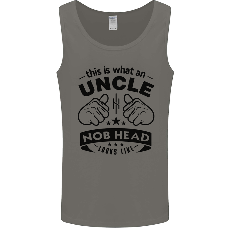 An Uncle Nob Head Looks Like Uncle's Day Mens Vest Tank Top Charcoal
