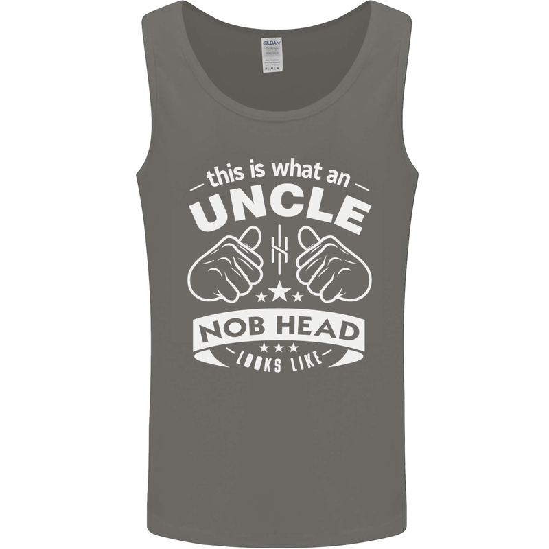An Uncle Nob Head Looks Like Uncle's Day Mens Vest Tank Top Charcoal