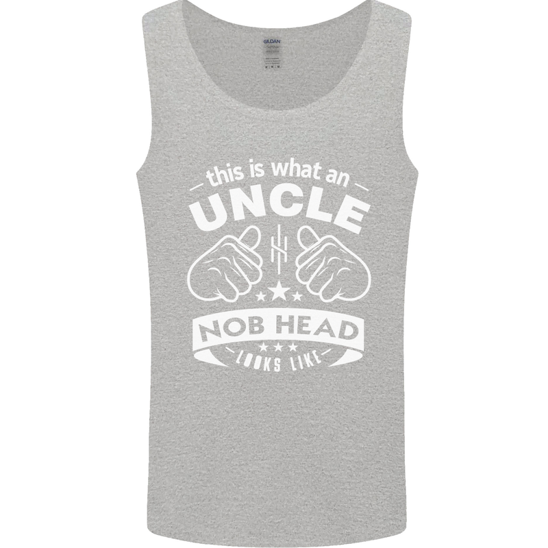 An Uncle Nob Head Looks Like Uncle's Day Mens Vest Tank Top Sports Grey