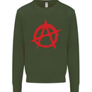 Anarchist Anarchism Logo Symbol Activist Kids Sweatshirt Jumper Forest Green