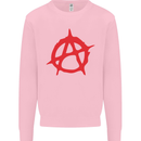 Anarchist Anarchism Logo Symbol Activist Kids Sweatshirt Jumper Light Pink
