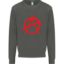 Anarchist Anarchism Logo Symbol Activist Kids Sweatshirt Jumper Storm Grey
