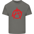 Anarchist Anarchism Logo Symbol Activist Mens Cotton T-Shirt Tee Top Charcoal