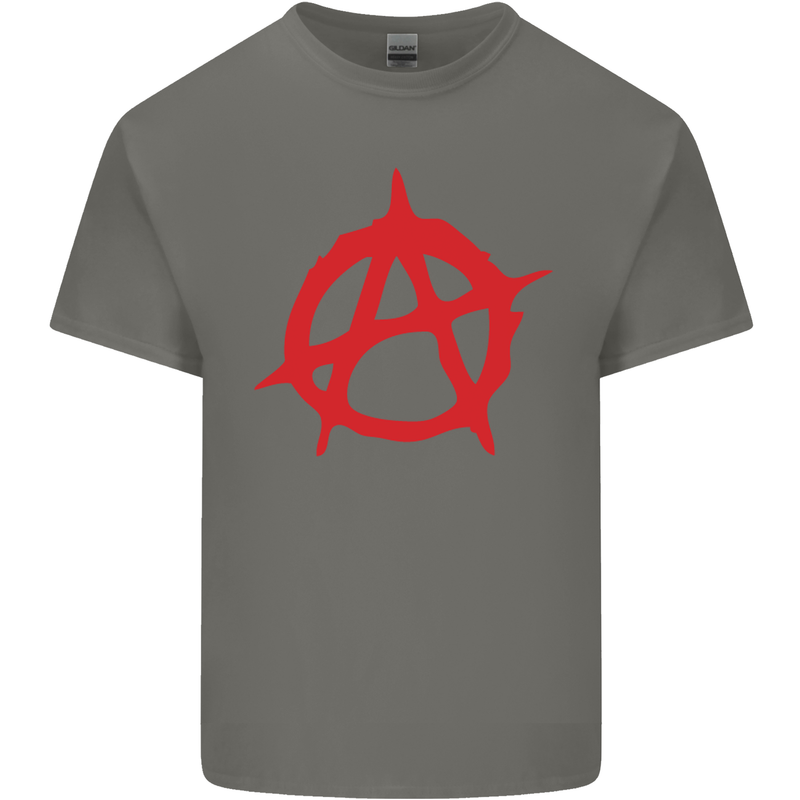 Anarchist Anarchism Logo Symbol Activist Mens Cotton T-Shirt Tee Top Charcoal