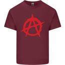 Anarchist Anarchism Logo Symbol Activist Mens Cotton T-Shirt Tee Top Maroon