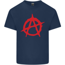 Anarchist Anarchism Logo Symbol Activist Mens Cotton T-Shirt Tee Top Navy Blue