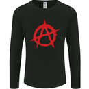 Anarchist Anarchism Logo Symbol Activist Mens Long Sleeve T-Shirt Black