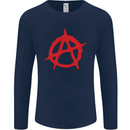 Anarchist Anarchism Logo Symbol Activist Mens Long Sleeve T-Shirt Navy Blue