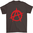 Anarchist Anarchism Logo Symbol Activist Mens T-Shirt Cotton Gildan Dark Chocolate