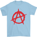 Anarchist Anarchism Logo Symbol Activist Mens T-Shirt Cotton Gildan Light Blue