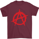 Anarchist Anarchism Logo Symbol Activist Mens T-Shirt Cotton Gildan Maroon