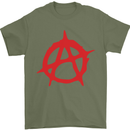 Anarchist Anarchism Logo Symbol Activist Mens T-Shirt Cotton Gildan Military Green