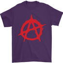 Anarchist Anarchism Logo Symbol Activist Mens T-Shirt Cotton Gildan Purple