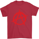 Anarchist Anarchism Logo Symbol Activist Mens T-Shirt Cotton Gildan Red