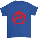 Anarchist Anarchism Logo Symbol Activist Mens T-Shirt Cotton Gildan Royal Blue