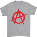 Anarchist Anarchism Logo Symbol Activist Mens T-Shirt Cotton Gildan Sports Grey