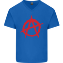 Anarchist Anarchism Logo Symbol Activist Mens V-Neck Cotton T-Shirt Royal Blue