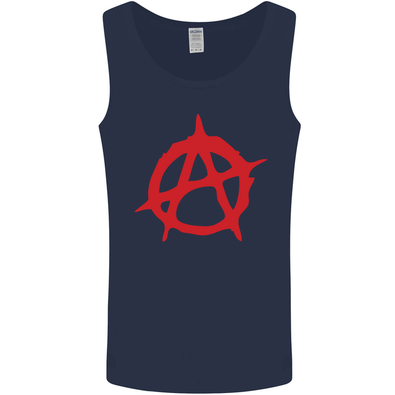Anarchist Anarchism Logo Symbol Activist Mens Vest Tank Top Navy Blue