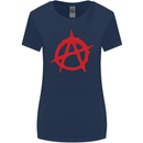 Anarchist Anarchism Logo Symbol Activist Womens Wider Cut T-Shirt Navy Blue