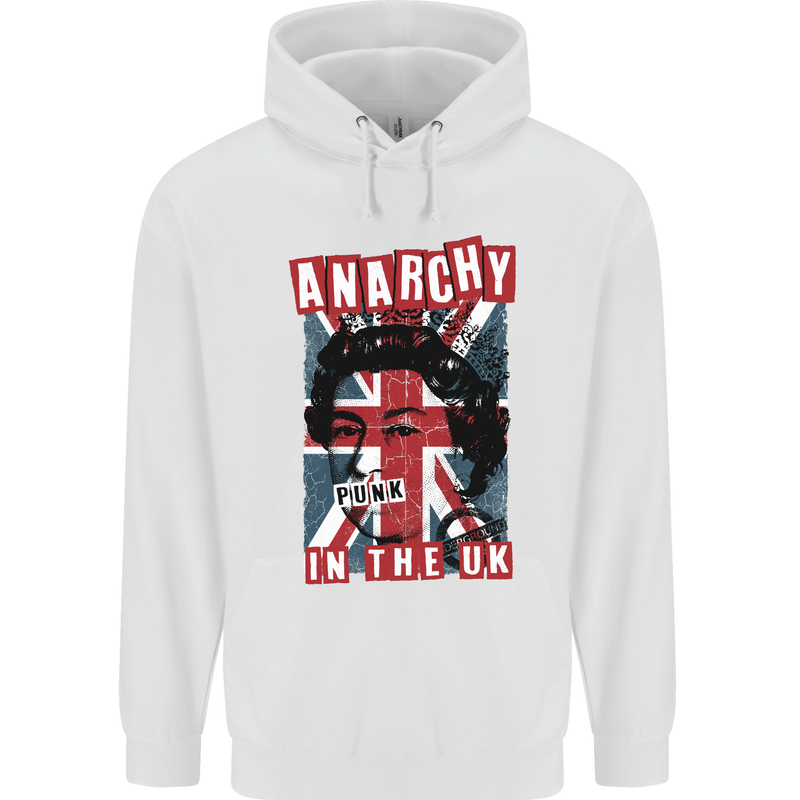 Anarchy in the UK Punk Music Rock Childrens Kids Hoodie White