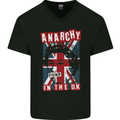 Anarchy in the UK Punk Music Rock Mens V-Neck Cotton T-Shirt Black