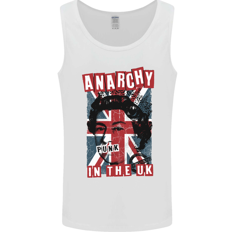Anarchy in the UK Punk Music Rock Mens Vest Tank Top White