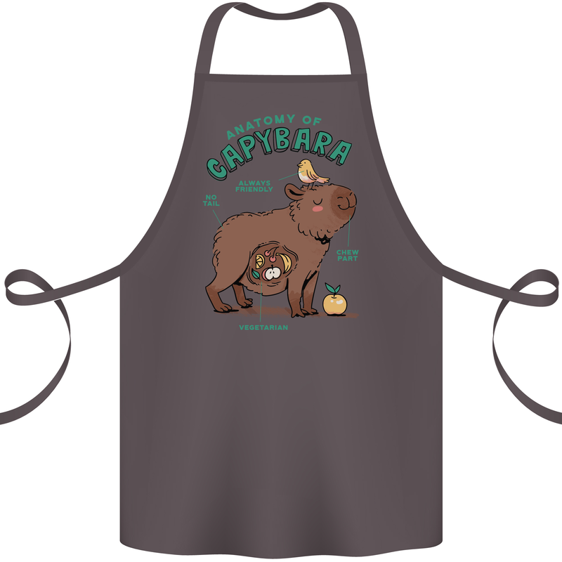 Anatomy of a Apybara Funny Cotton Apron 100% Organic Dark Grey