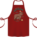 Anatomy of a Apybara Funny Cotton Apron 100% Organic Maroon