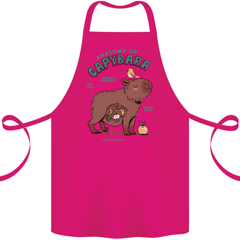 Anatomy of a Apybara Funny Cotton Apron 100% Organic Pink