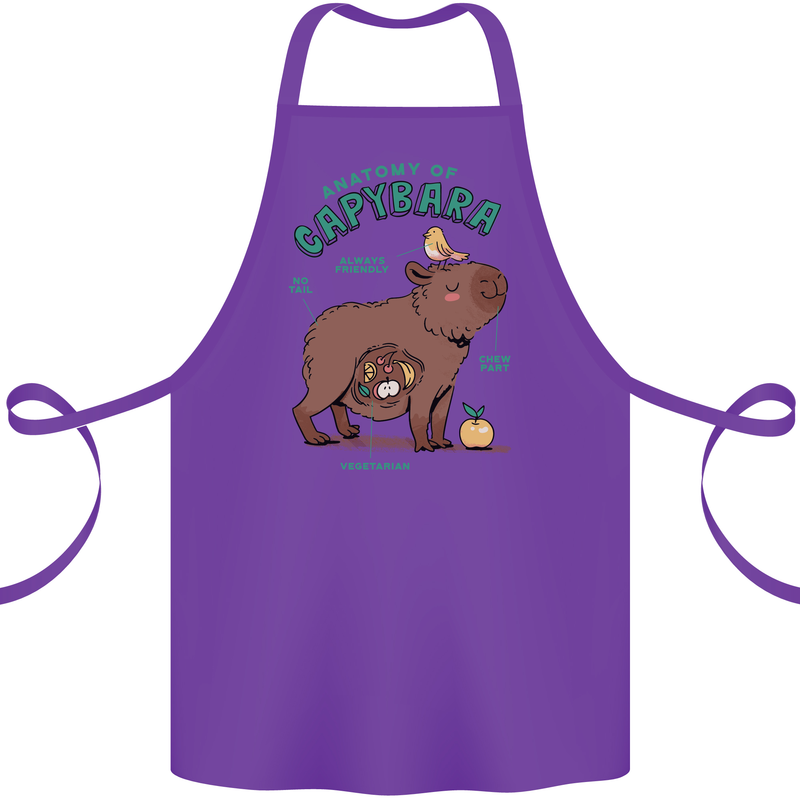 Anatomy of a Apybara Funny Cotton Apron 100% Organic Purple
