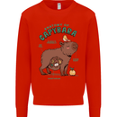 Anatomy of a Apybara Funny Mens Sweatshirt Jumper Bright Red
