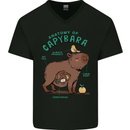 Anatomy of a Apybara Funny Mens V-Neck Cotton T-Shirt Black