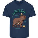 Anatomy of a Apybara Funny Mens V-Neck Cotton T-Shirt Navy Blue