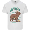 Anatomy of a Apybara Funny Mens V-Neck Cotton T-Shirt White