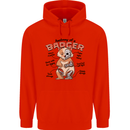 Anatomy of a Badger Funny Childrens Kids Hoodie Bright Red