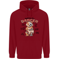 Anatomy of a Badger Funny Childrens Kids Hoodie Red