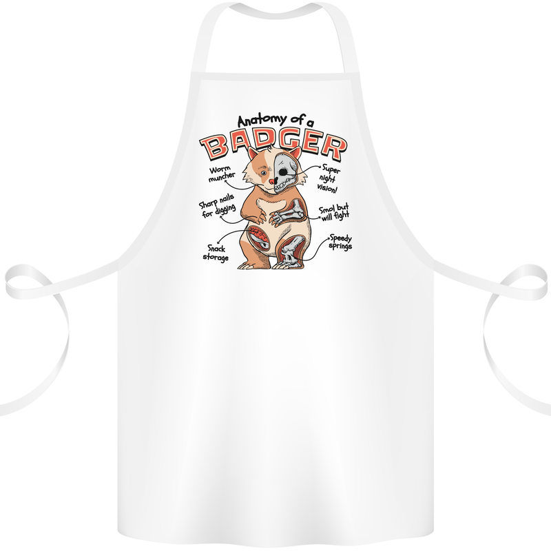Anatomy of a Badger Funny Cotton Apron 100% Organic White