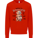 Anatomy of a Badger Funny Kids Sweatshirt Jumper Bright Red
