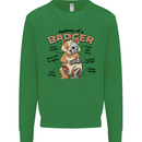 Anatomy of a Badger Funny Kids Sweatshirt Jumper Irish Green
