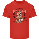 Anatomy of a Badger Funny Kids T-Shirt Childrens Red