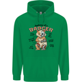 Anatomy of a Badger Funny Mens 80% Cotton Hoodie Irish Green