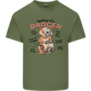 Anatomy of a Badger Funny Mens Cotton T-Shirt Tee Top Military Green
